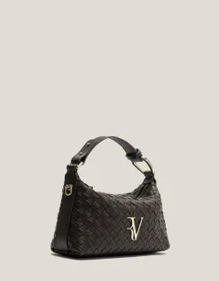 Bolso de mano Erea Pouch piel trenzada marrón