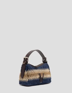 Bolso de mano Margot Mini beige y azul
