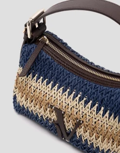 Bolso de mano Margot Mini beige y azul