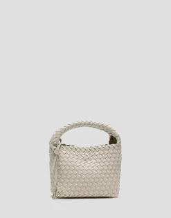 Bolso de mano Paula Clutch piel trenzada crudo