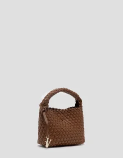 Bolso de mano Paula Clutch piel trenzada cuero
