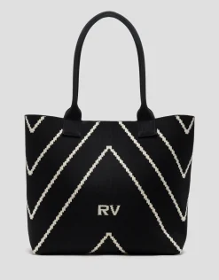 Bolso maxi shopper Kendall punto negro listas crudo