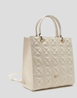 Bolso Satchel Maxi Linda piel acolchada crudo