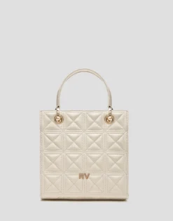 Bolso Satchel Mini Linda piel acolchada crudo