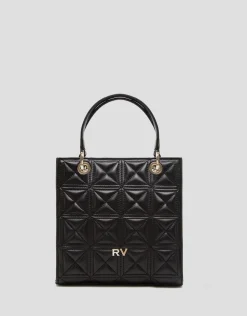 Bolso Satchel Mini Linda piel acolchada negra