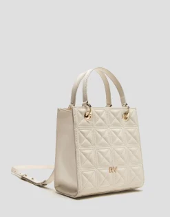 Bolso Satchel Mini Linda piel acolchada crudo