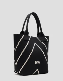 Bolso shopper Kendall punto negro listas crudo