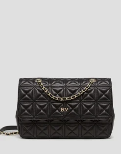 Bolso shoulder Linda Maxi piel acolchada negra