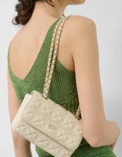 Bolso shoulder Linda Mini piel acolchada crudo