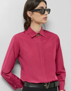 Camisa manga larga tafeta frambuesa
