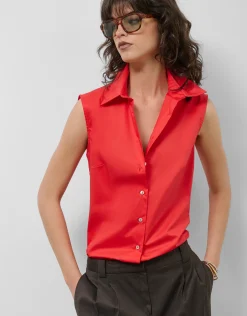 Camisa sin mangas algodón rojo