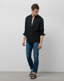 Camisa sport piqué negro