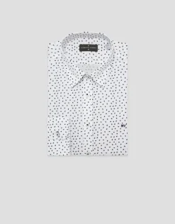 Camisa sport regular blanca estampado marino