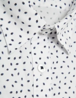 Camisa sport regular blanca estampado marino