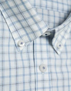 Camisa sport regular cuadros celeste