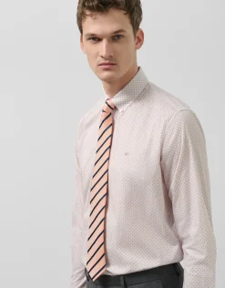 Camisa sport regular estampado geométrico gris/rosa