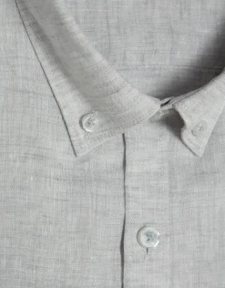 Camisa sport regular lino gris melange