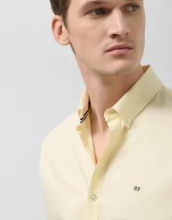Camisa sport regular oxford amarillo claro