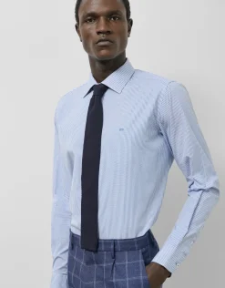 Camisa sport regular raya candela azul medio/blanco