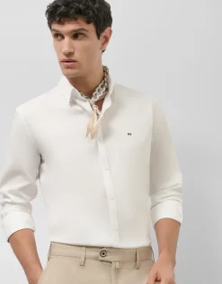 Camisa sport slim blanca con estructura