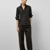 Camisa tafeta marrón oscuro