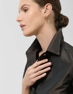 Camisa tafeta marrón oscuro