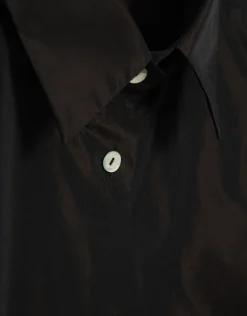Camisa tafeta marrón oscuro