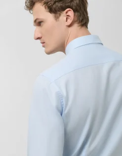 Camisa vestir slim fit microdibujo celeste