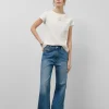 Camiseta algodón blanco con flores bordadas