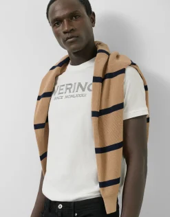 Camiseta algodón blanco con logo gris