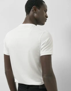 Camiseta algodón blanco con logo gris