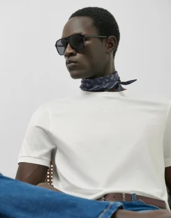 Camiseta algodón mercerizado blanco