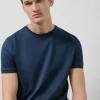 Camiseta algodón mercerizado azul marino
