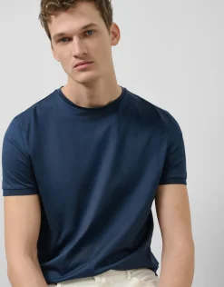 Camiseta algodón mercerizado azul marino