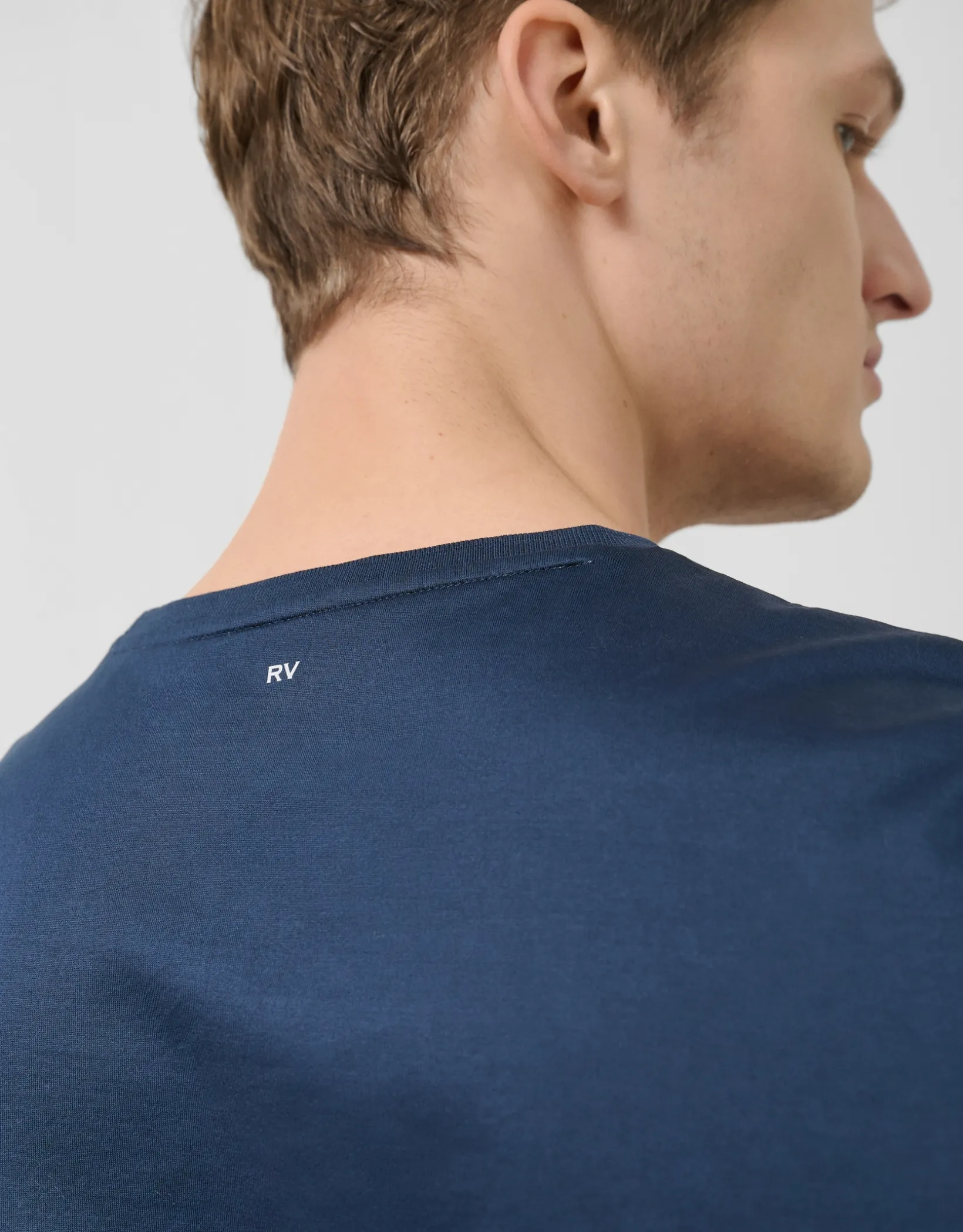 Camiseta algodón mercerizado azul marino