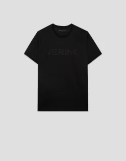 Camiseta negra con logo relieve pecho