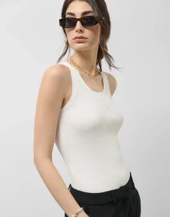 Camiseta sisas punto tricotado blanco