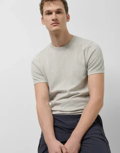 Camiseta tricotada gris melange