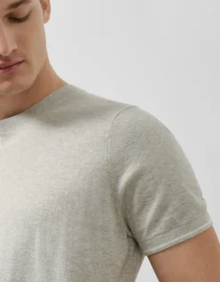 Camiseta tricotada gris melange