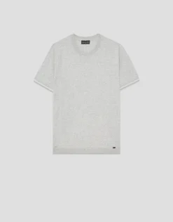 Camiseta tricotada gris melange