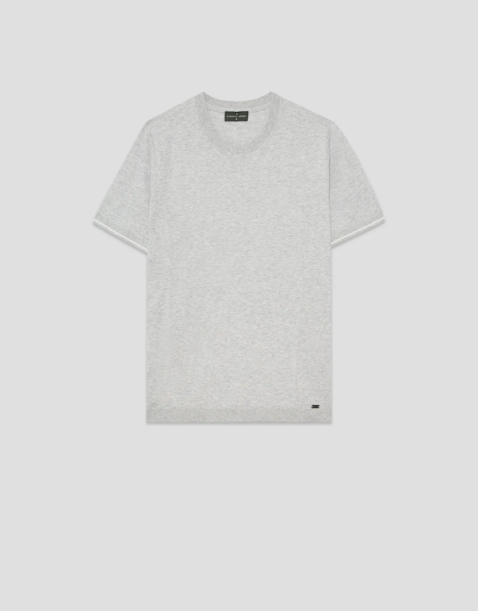 Camiseta tricotada gris melange