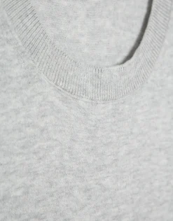 Camiseta tricotada gris melange