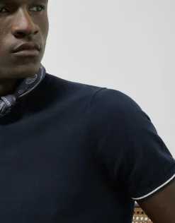 Camiseta tricotada marino