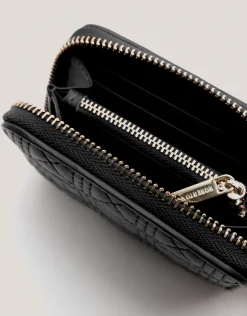Cartera monedero Linda piel acolchada negro