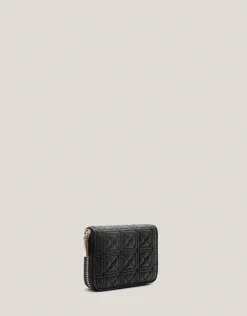Cartera monedero Linda piel acolchada negro