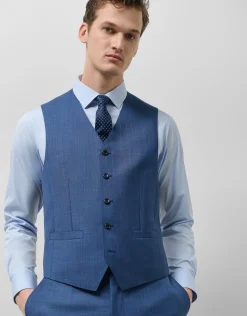 Chaleco cuadros tonos azules
