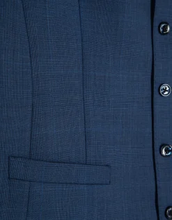 Chaleco cuadros tonos azules