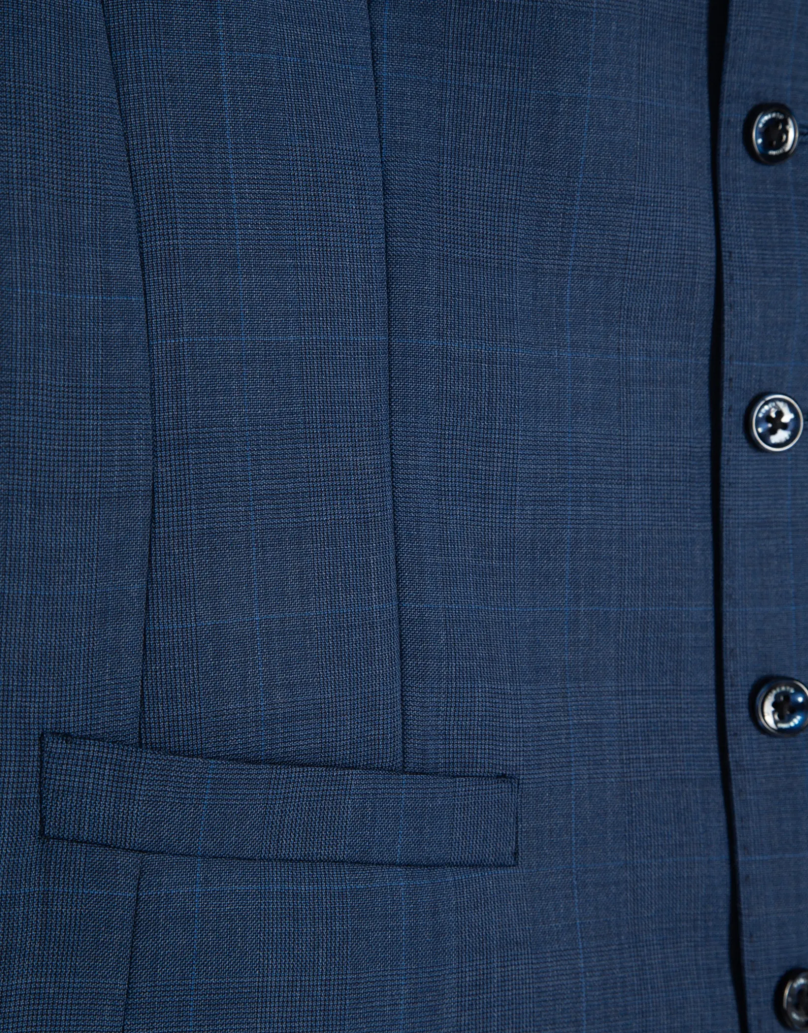 Chaleco cuadros tonos azules