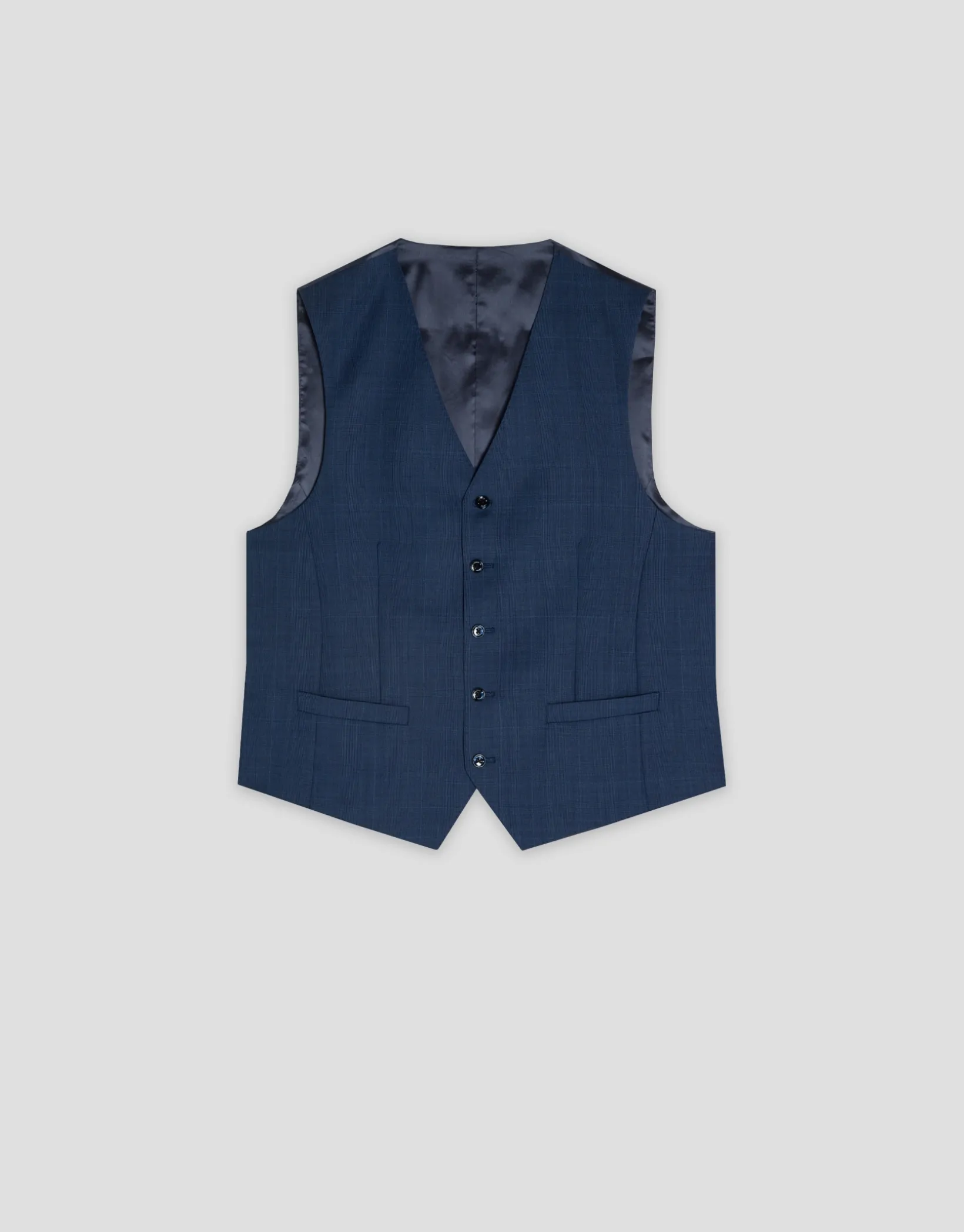 Chaleco cuadros tonos azules