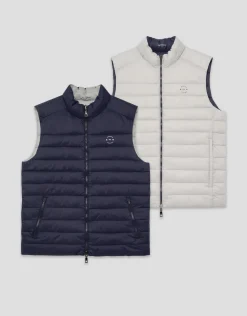 Chaleco reversible marino y gris